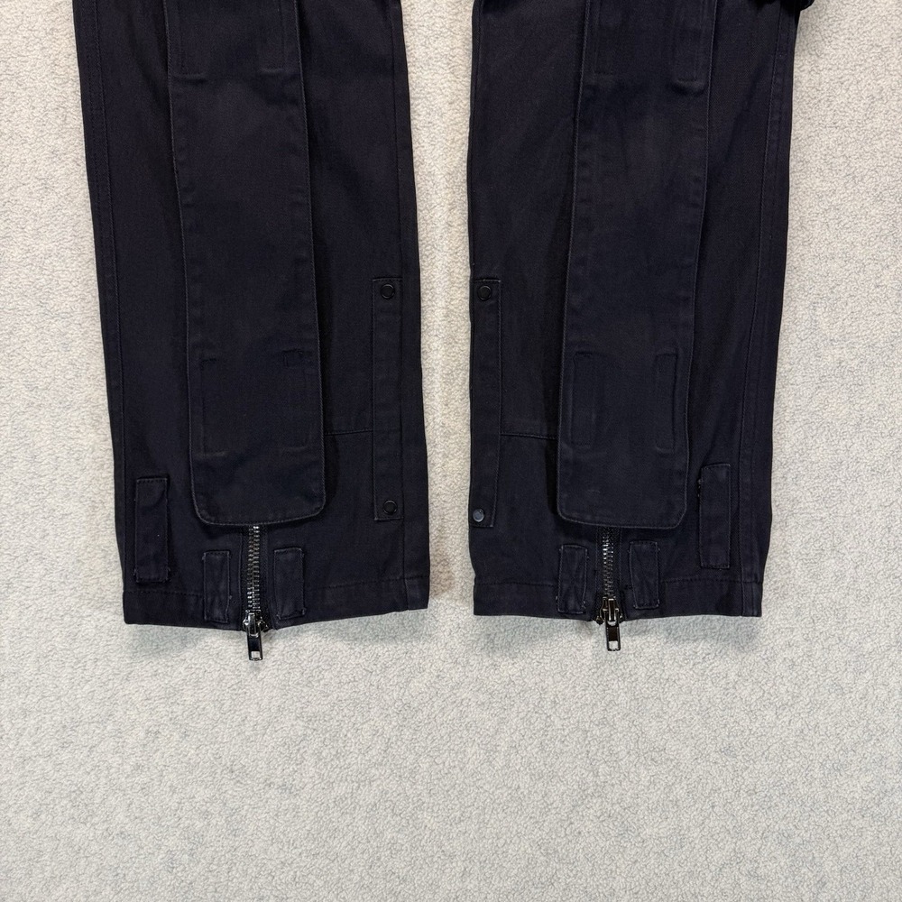 Vautour Cargo Utility Pants Black Multi Pocket Zip Ankle Tactical 32x30 - Picture 2 of 15